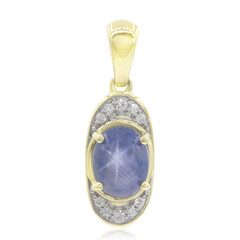 Colgante en oro con Zafiro estrella azul