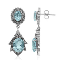 Pendientes en plata con Topacio azul cielo