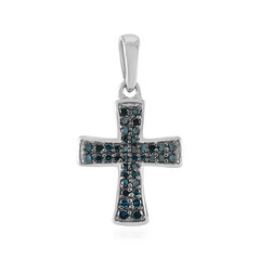 Colgante en plata con Diamante azul I2