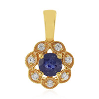 Colgante en plata con Zafiro azul de Madagascar