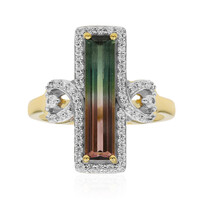 Anillo en oro con Turmalina multicolor