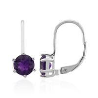Pendientes en plata con Amatista de Zambia
