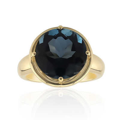 Anillo en oro con Topacio azul de Londres