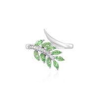 Anillo en plata con Tsavorita de Tanzania