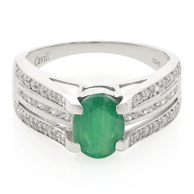 Anillo en plata con Esmeralda de Bahía