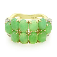 Anillo en plata con Crisoprasa imperial
