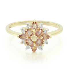 Anillo en oro con Zafiro Padparascha no calentado