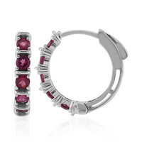 Pendientes en plata con Rodolita