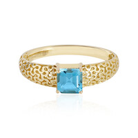Anillo en oro con Topacio azul suizo (Ornaments by de Melo)