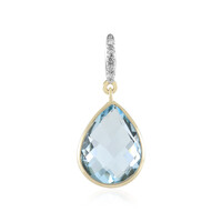 Colgante en oro con Topacio azul cielo