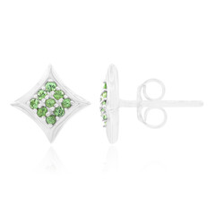 Pendientes en plata con Tsavorita