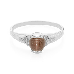 Anillo de hombre en plata con Escapolita ojo de gato