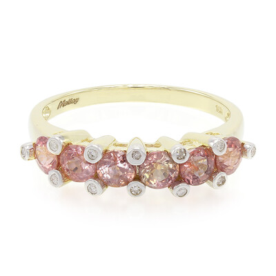 Anillo en oro con Zafiro Padparascha no calentado