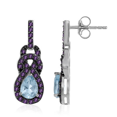 Pendientes en plata con Topacio azul cielo