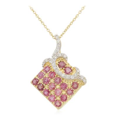 Collar en oro con Zafiro Padparascha no calentado (AMAYANI)