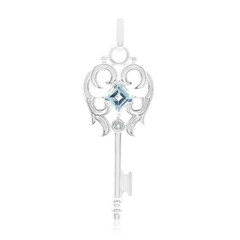 Colgante en plata con Topacio azul cielo