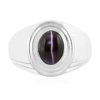 Anillo en plata con Sillimanita ojo de gato