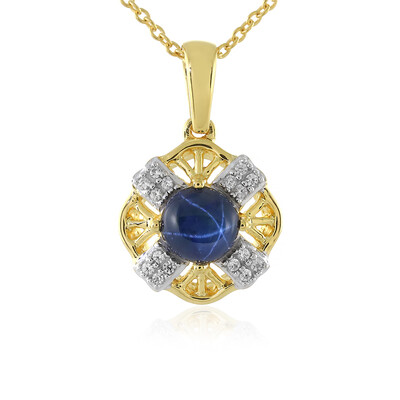 Collar en plata con Zafiro estrella azul