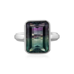Anillo en plata con Fluorita multicolor