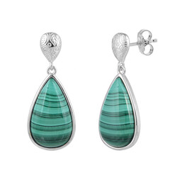 Pendientes en plata con Malaquita
