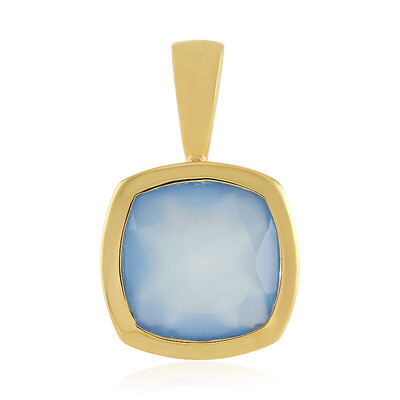 Colgante en plata con Calcedonia azul
