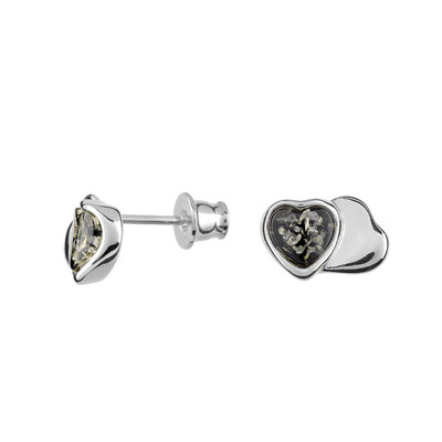 Pendientes en plata con Ámbar báltico verde (dagen)