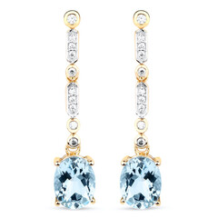 Pendientes en oro con AAA Aguamarina