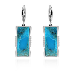 Pendientes en plata con Turquesa azul del Mohave Kingman (Faszination Türkis)