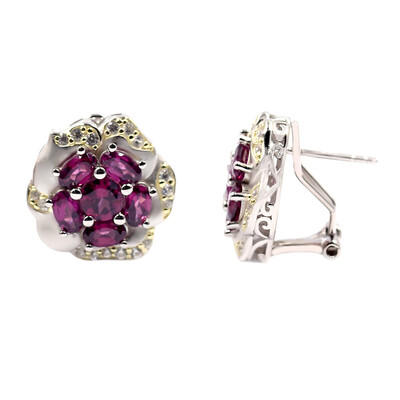 Pendientes en plata con Rodolita (Dallas Prince Designs)