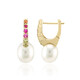 Pendientes en oro con Perla blanca del mar del sur (Michelle Albala)