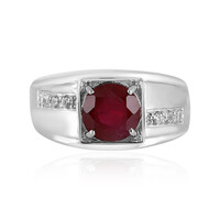 Anillo de hombre en plata con Rubí de Madagascar