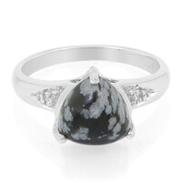 Anillo en plata con Obsidiana Copo de Nieve