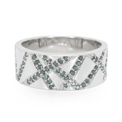 Anillo en plata con Diamante azul rey