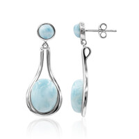 Pendientes en plata con Larimar