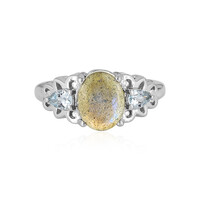 Anillo en plata con Labradorita