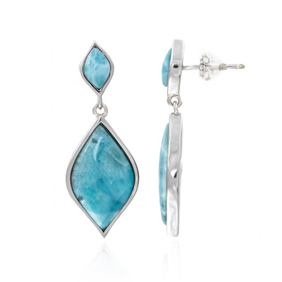 Pendientes en plata con Larimar