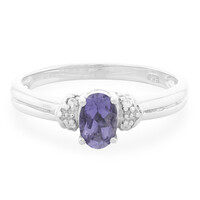 Anillo en plata con Iolita de Madagascar