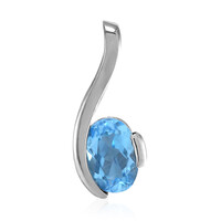 Colgante en plata con Topacio azul suizo