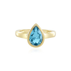 Anillo en plata con Topacio azul suizo
