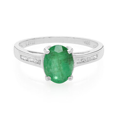 Anillo en plata con Esmeralda de Bahía