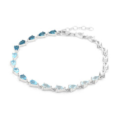 Brazalete en plata con Topacio blanco