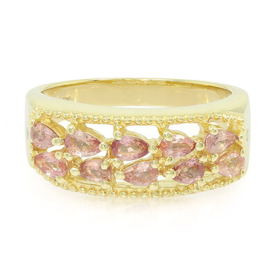 Anillo de hombre en oro con Zafiro Padparascha no calentado