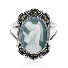 Anillo en plata con Ágata verde