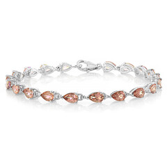 Brazalete en plata con Topacio místico durazno