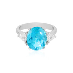 Anillo en plata con Topacio color Paraiba