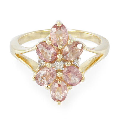 Anillo en oro con Zafiro Padparascha no calentado (AMAYANI)