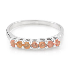 Anillo en plata con Zafiro naranja