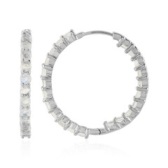 Pendientes en plata con Piedra de Luna arcoíris