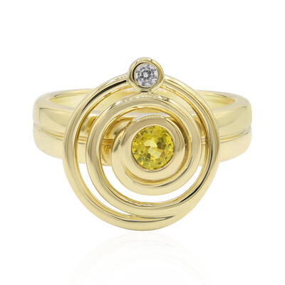 Anillo en plata con Zafiro amarillo (MONOSONO COLLECTION)