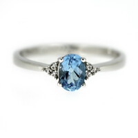 Anillo en plata con Topacio azul suizo